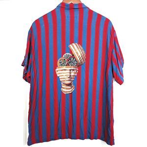 FA World Entertainment Fucking Awesome Red Blue Striped Brain Function Shirt XL